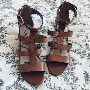 SAM EDELMAN tan women’s wedge sandals - SIZE 10
